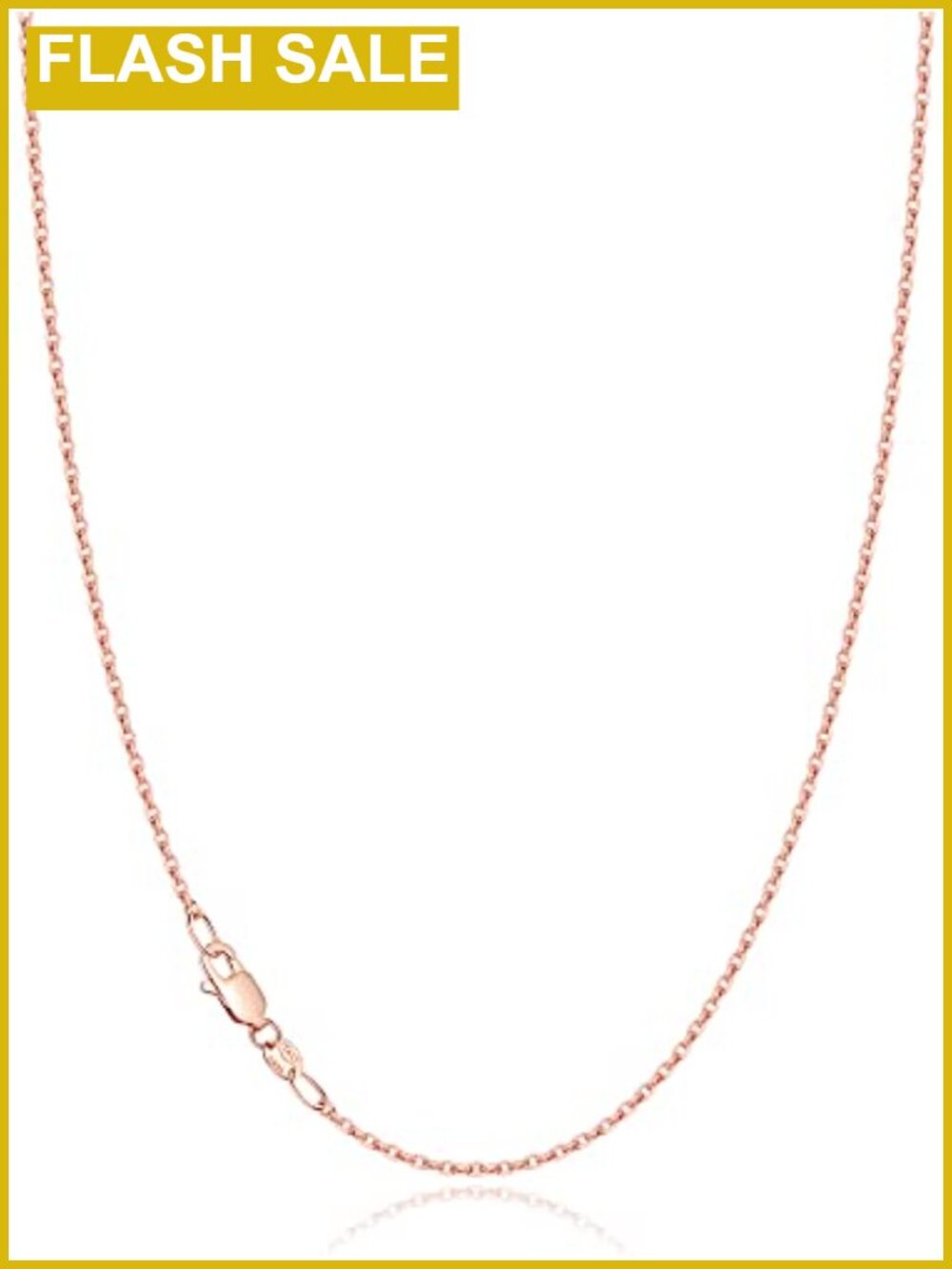 18k Gold Plated 925 Sterling Silver Chain Necklace for Women Cable Chain